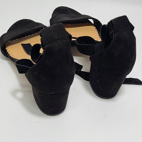 LOFT Lace Up Black Open Toe Sandals Size 8 - Picture 5 of 8